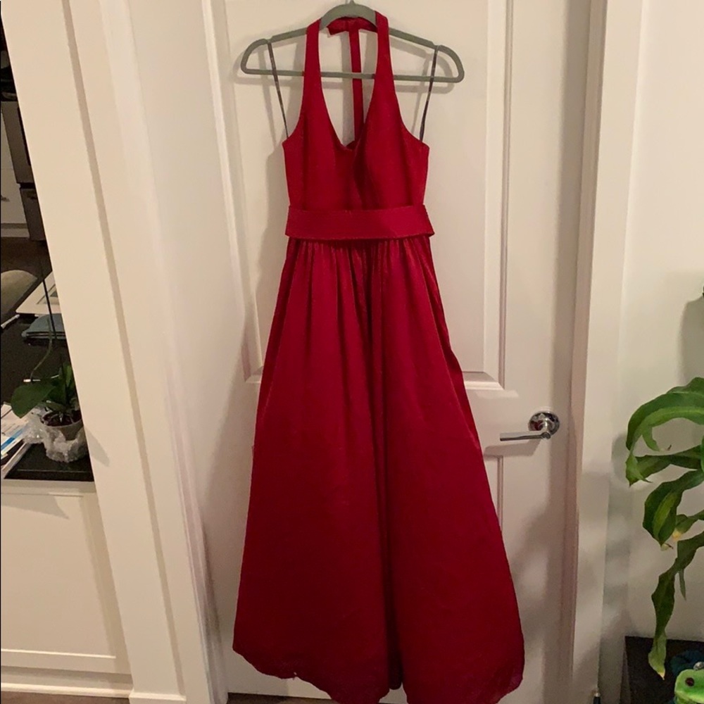 Vera Wang Red Halter Wedding Dress